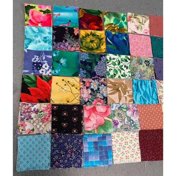 Fabric Squares Precut 2" Pack of 168 Pieces Floral Patterns Quilting Sewing Craf - Picture 2 of 7